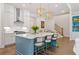 Open kitchen with island, stainless appliances, bar seating, and pendant lights at 309 Mcdaniel Pl, Canton, GA 30115