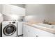 The laundry room includes front load machines, a sink, and cabinets at 3885 Lake Juliette Dr, Buford, GA 30519