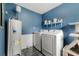 Laundry room featuring modern appliances and a water heater at 165 Wellington Dr, Mcdonough, GA 30252