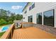Spacious outdoor deck offering views of a backyard with a pool, greenery, and privacy at 4020 Connolly Ct, Roswell, GA 30075