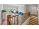 Bright landing area with hardwood floors, large windows, and stylish furniture, perfect for a playroom or study space at 4020 Connolly Ct, Roswell, GA 30075