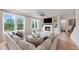 Bright living room featuring large windows, a fireplace, and comfortable seating with views to the outdoors at 4020 Connolly Ct, Roswell, GA 30075