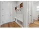 Functional mudroom area featuring built-in storage and bench seating at 4020 Connolly Ct, Roswell, GA 30075