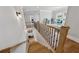 View of the staircase leading to an open, naturally lit landing area with light hardwood floors and modern finishes at 4020 Connolly Ct, Roswell, GA 30075