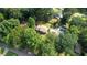 Aerial view capturing a home with a pool and leafy trees near other residences in the community at 1177 Castle Way Way, Norcross, GA 30093