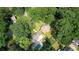 Stunning aerial view of an estate featuring lush landscaping, a sparkling pool, and mature trees providing privacy at 1177 Castle Way Way, Norcross, GA 30093