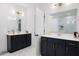 Bright bathroom featuring double vanity, white countertop, and tile flooring at 203 Holden Way, Woodstock, GA 30189