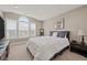 Comfortable bedroom with white bedding, large window, and modern furnishings at 2118 Harmony Dr, Canton, GA 30115