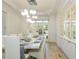 Bright dining room with large windows, modern light fixture, hardwood floors and built-in cabinetry at 2461 Oak Grove Ne Ests, Atlanta, GA 30345