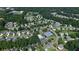 Overhead shot of neighborhood with a pool, tennis courts, and lush greenery at 4517 Baker Grove Nw Rd, Acworth, GA 30101