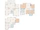 Detailed floor plans showcasing layout of multiple floors with rooms and dimensions at 410 Hickory Fairway Ct, Woodstock, GA 30188