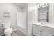 Bathroom featuring a shower/tub combo and single sink vanity at 260 Manning Sw Rd # 76, Marietta, GA 30064