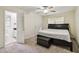 Bedroom with new grey carpet, and ensuite bathroom at 574 Horseshoe Sw Cir, Lilburn, GA 30047