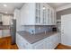 Kitchen featuring white cabinets, tile backsplash, and modern countertops at 5810 Old Mill Trce, Lithonia, GA 30038