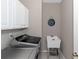 Functional laundry room with modern appliances and convenient utility sink at 5810 Old Mill Trce, Lithonia, GA 30038