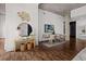 Dining area featuring hardwood floors, contemporary decor, and an elegant table and chairs at 845 Spring Nw St # Ph 5, Atlanta, GA 30308
