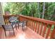 Outdoor deck with cozy seating overlooking a serene wooded area, creating a perfect relaxation space at 4149 Spring Cove Dr, Duluth, GA 30097