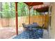 Outdoor patio features a metal table and four chairs, perfect for outdoor dining at 4149 Spring Cove Dr, Duluth, GA 30097