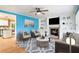 Bright living room with fireplace at 890 Oriole Se Ln, Marietta, GA 30067