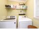 Well-equipped laundry room features modern washer and dryer, and ample storage at 4801 Deer Chase, Powder Springs, GA 30127