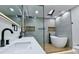 Bathroom featuring a soaking tub, walk in shower, skylight and double vanity at 3421 Fawn Trl, Marietta, GA 30066