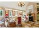 Cozy living room featuring a fireplace, comfortable seating, and patterned floors at 240 Nacoochee Nw Dr, Atlanta, GA 30305