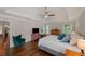 Serene main bedroom with tray ceiling, hardwood floors, and large windows at 310 Medridge Dr, Alpharetta, GA 30022