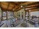 Inviting screened-in porch with both a comfortable seating area and a dining area overlooking a lush backyard at 310 Medridge Dr, Alpharetta, GA 30022
