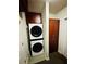 Modern stacked washer and dryer unit with a sleek design and convenient placement at 400 W Peachtree Nw St # 3412, Atlanta, GA 30308