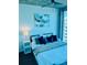 Bright primary bedroom featuring contemporary decor and city views at 400 W Peachtree Nw St # 3412, Atlanta, GA 30308