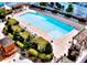 Inviting rooftop pool and sun deck with lounge chairs and lush landscaping provides a relaxing oasis at 400 W Peachtree Nw St # 3412, Atlanta, GA 30308