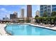 Enjoy the sparkling rooftop pool with comfortable lounge seating and breathtaking city views at 400 W Peachtree Nw St # 3412, Atlanta, GA 30308