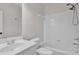 Bathroom with a tub/shower combo and a single vanity at 5891 Buckner Creek Dr, Mableton, GA 30126