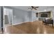 Spacious finished basement with tile flooring and walkout to stairs at 1010 San Marcos Cv, Lawrenceville, GA 30043