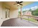 Relaxing back porch features french doors and ceiling fan at 4508 Meadow Vista Trce, Lithonia, GA 30038