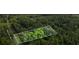 Aerial view of wooded lot with lot lines near Airline Road, surrounded by lush trees at 820 Airline Rd, Mcdonough, GA 30252