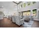 Open living space with an adjoining gourmet kitchen and stunning backyard views at 411 Oakleigh Ave, Woodstock, GA 30188