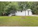Stylish single story home with an attached garage, painted white brick, and a lush green lawn at 3042 Monterey Dr, Decatur, GA 30032