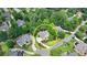 Aerial view of the property, highlighting its private setting and proximity to neighborhood amenities at 12130 Helleri Holw, Alpharetta, GA 30005