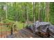 Outdoor deck with lush green backyard, offering privacy and space for outdoor activities at 480 Pineburr Ln, Stone Mountain, GA 30087