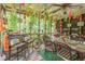 Charming outdoor patio for dining with hanging decorations and greenery at 480 Pineburr Ln, Stone Mountain, GA 30087