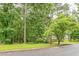 Street view featuring a home nestled among mature trees and a well-manicured lawn at 480 Pineburr Ln, Stone Mountain, GA 30087