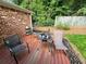 Cozy backyard patio area with chairs, table, and view of the fenced yard at 2543 Asbury Court Ct, Decatur, GA 30033