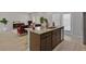 Modern kitchen showcasing a spacious island, stainless steel appliances, and a seamless flow into the living area at 2766 Aralynn Way, College Park, GA 30337