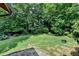 Lush backyard featuring a well-maintained lawn, mature trees, and carefully arranged landscaping at 3232 Valaire Drive Dr, Decatur, GA 30033