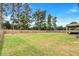 Expansive, fenced backyard with lush green grass and mature trees, perfect for recreation at 109 Jodi Pl, Locust Grove, GA 30248