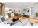 Open-concept living space with modern kitchen, island seating, hardwood floors, stylish furniture, and great natural light at 167 Sampson Ne St, Atlanta, GA 30312