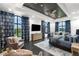 Spacious main bedroom featuring a sitting area, large windows with outside views and decorative ceiling at 3286 Northside Nw Pkwy # Ph2, Atlanta, GA 30327