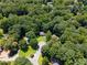 Aerial view of the property nestled in a lush, wooded area, showcasing the serene surroundings at 3323 Silver Ridge Ct, Duluth, GA 30096