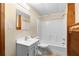 Functional bathroom with vanity sink, shower-tub combo, and neutral decor at 3323 Silver Ridge Ct, Duluth, GA 30096